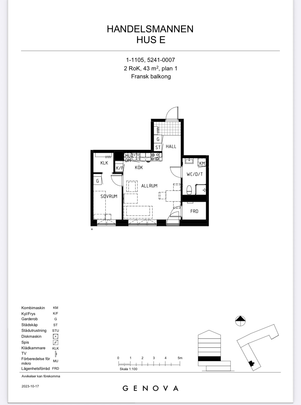 Lägenhet, 2 rooms, 43 sqm, Norrtälje