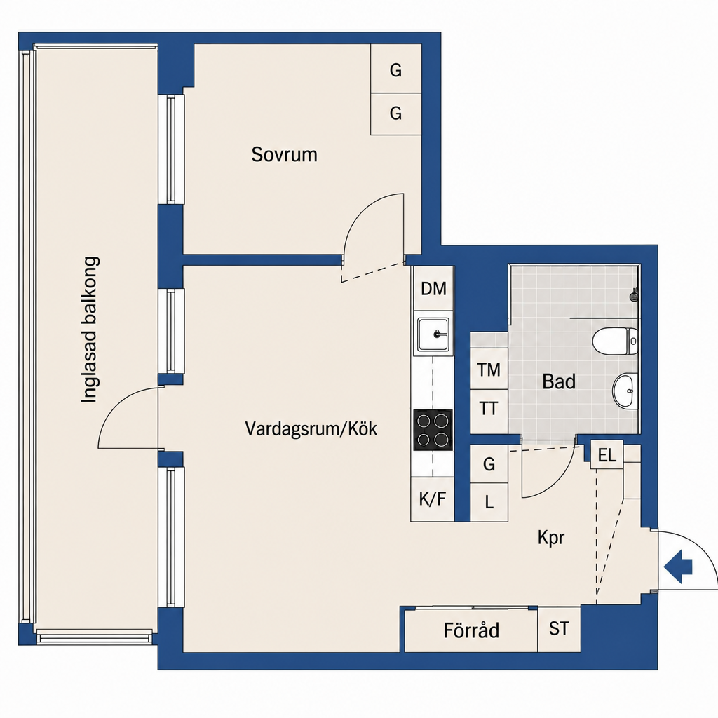 2 rok · 43 m² i Solna – bild 2