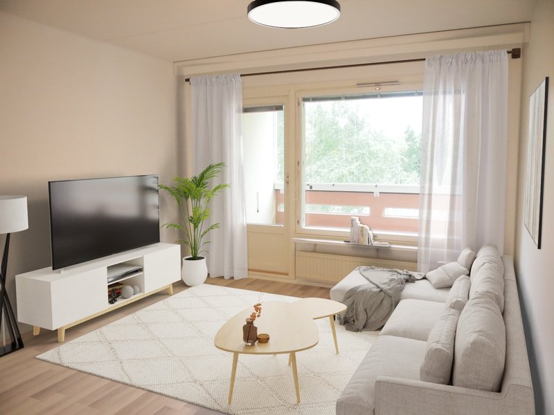 Valoisa kaksio 45 m² – lasitettu länsiparveke, lemmikit OK 3