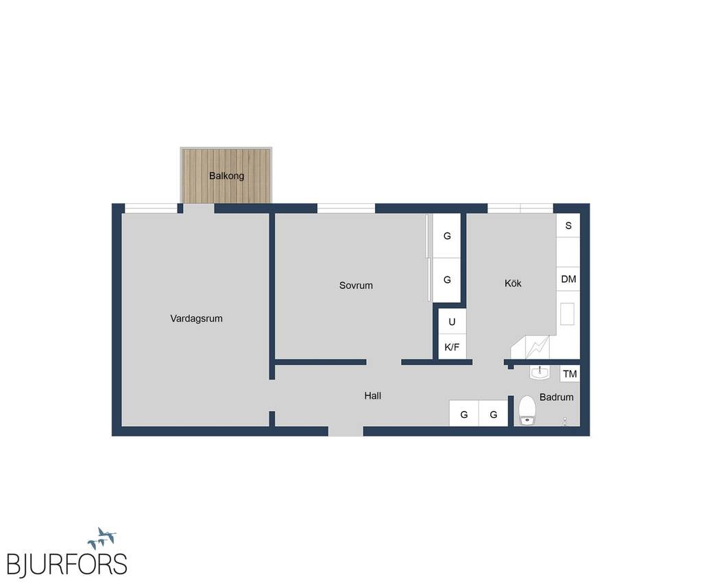 Lägenhet, 2 rooms, 55 sqm, Linköping