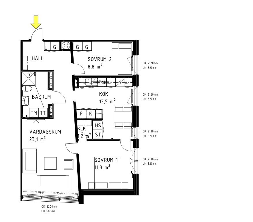 Lägenhet, 3 rooms, 73 sqm, Örebro