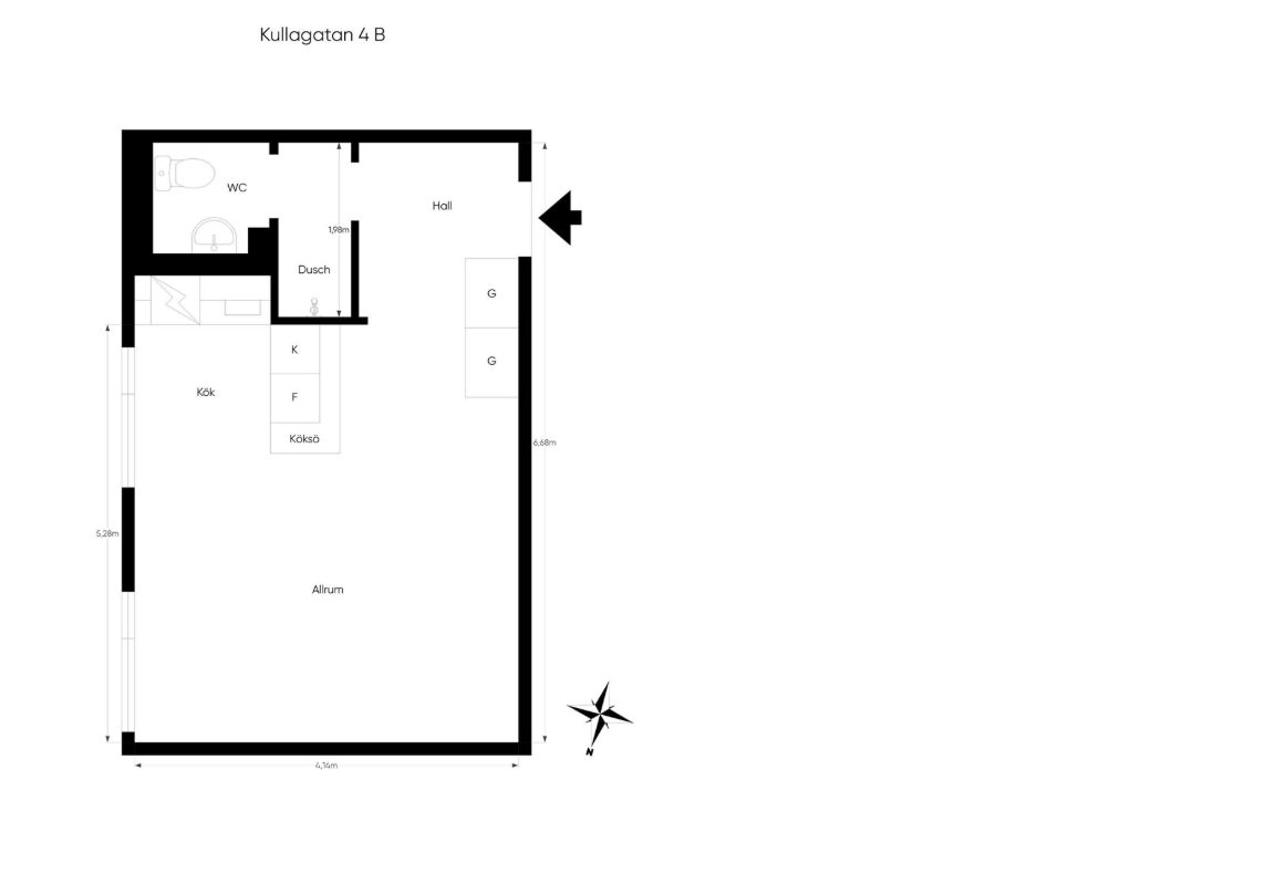Lägenhet, 1 rooms, 28 sqm, Linköping