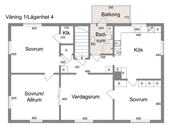 Lägenhet, 4 rooms, 100 sqm, Lysekil