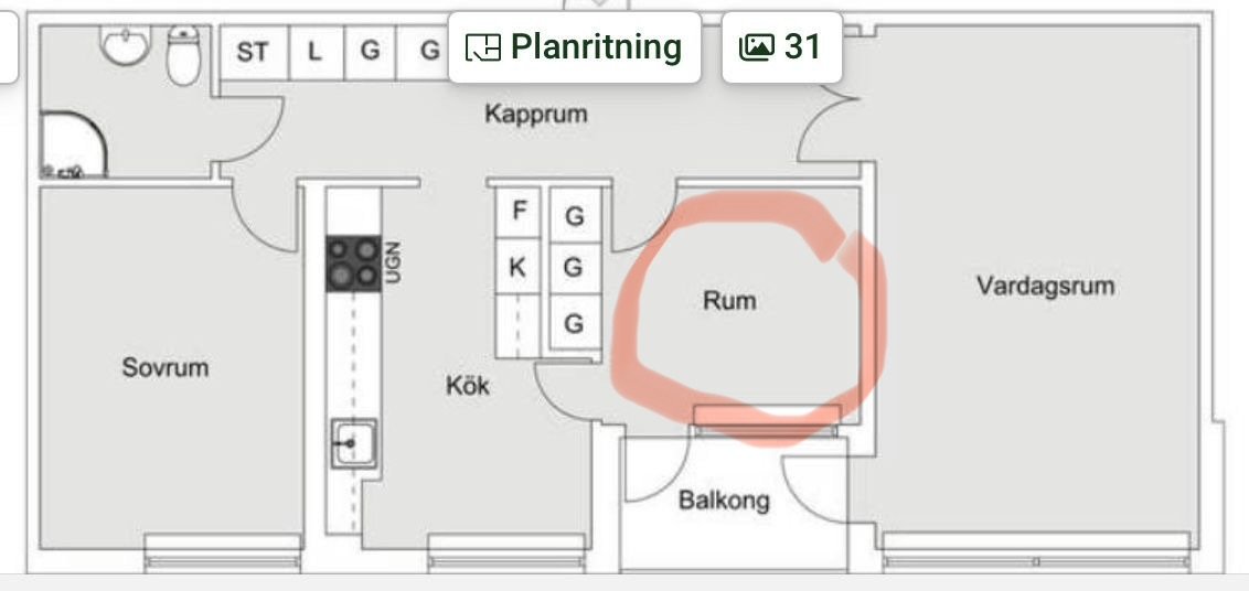 1 rok · 15 m² i Solna – bild 2