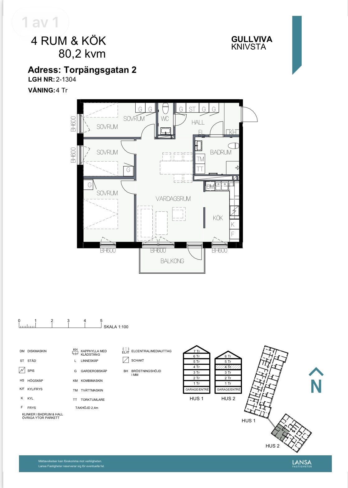 Lägenhet, 4 rooms, 80 sqm, Knivsta