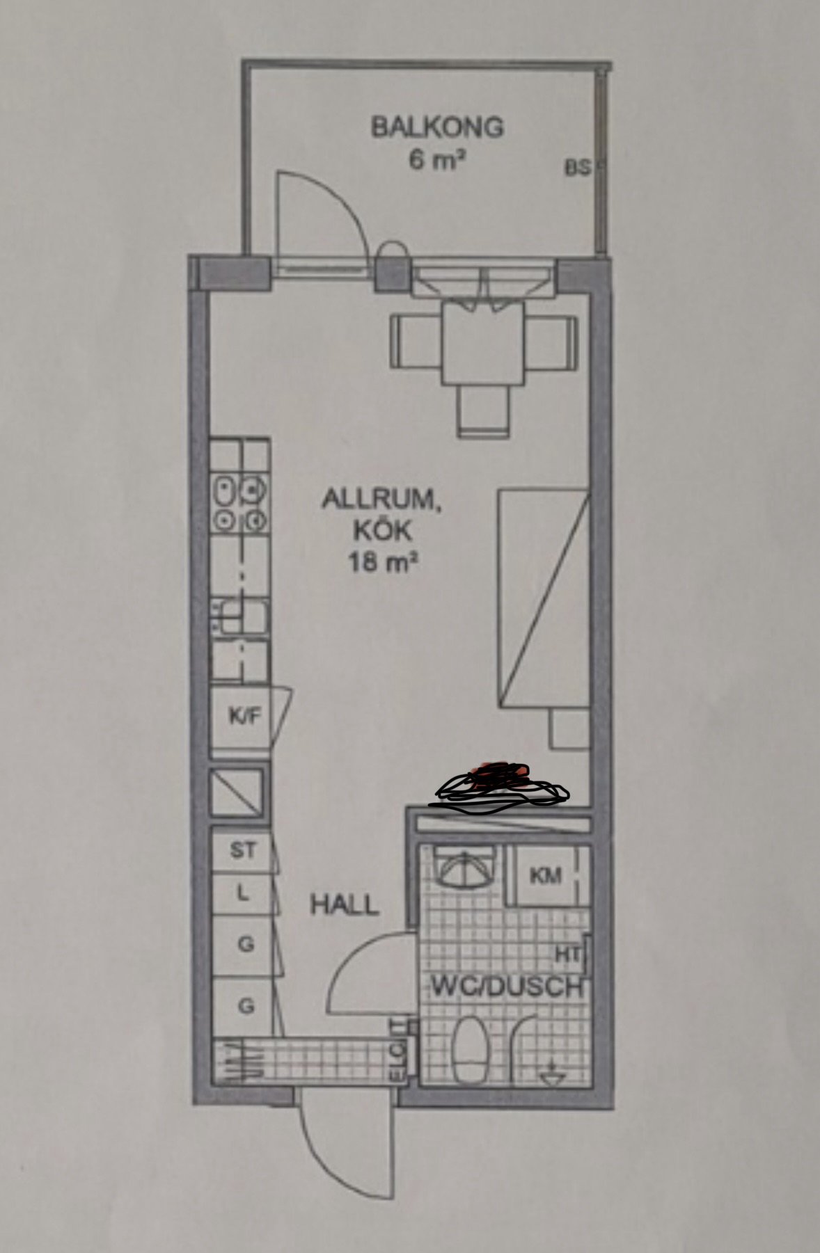 Lägenhet, 1 rooms, 27 sqm, Uppsala