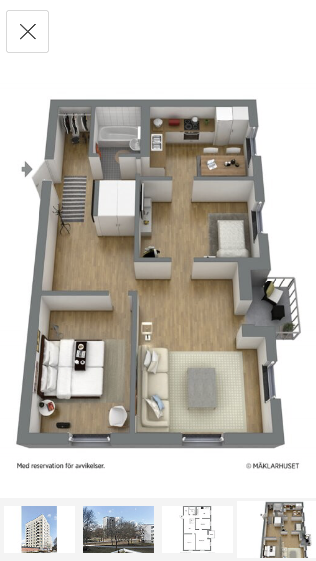 Lägenhet, 3 rooms, 73 sqm, Vällingby
