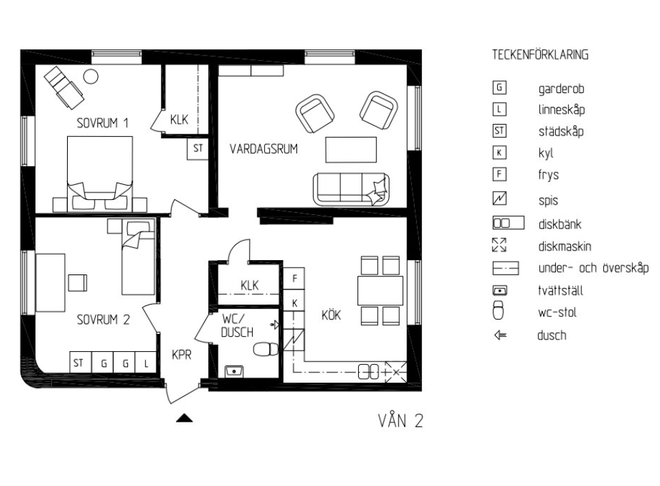 Lägenhet, 3 rooms, 90 sqm, Landskrona