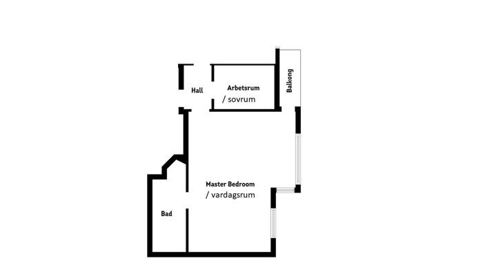 Lägenhet, 2 rooms, 43 sqm, Stockholm