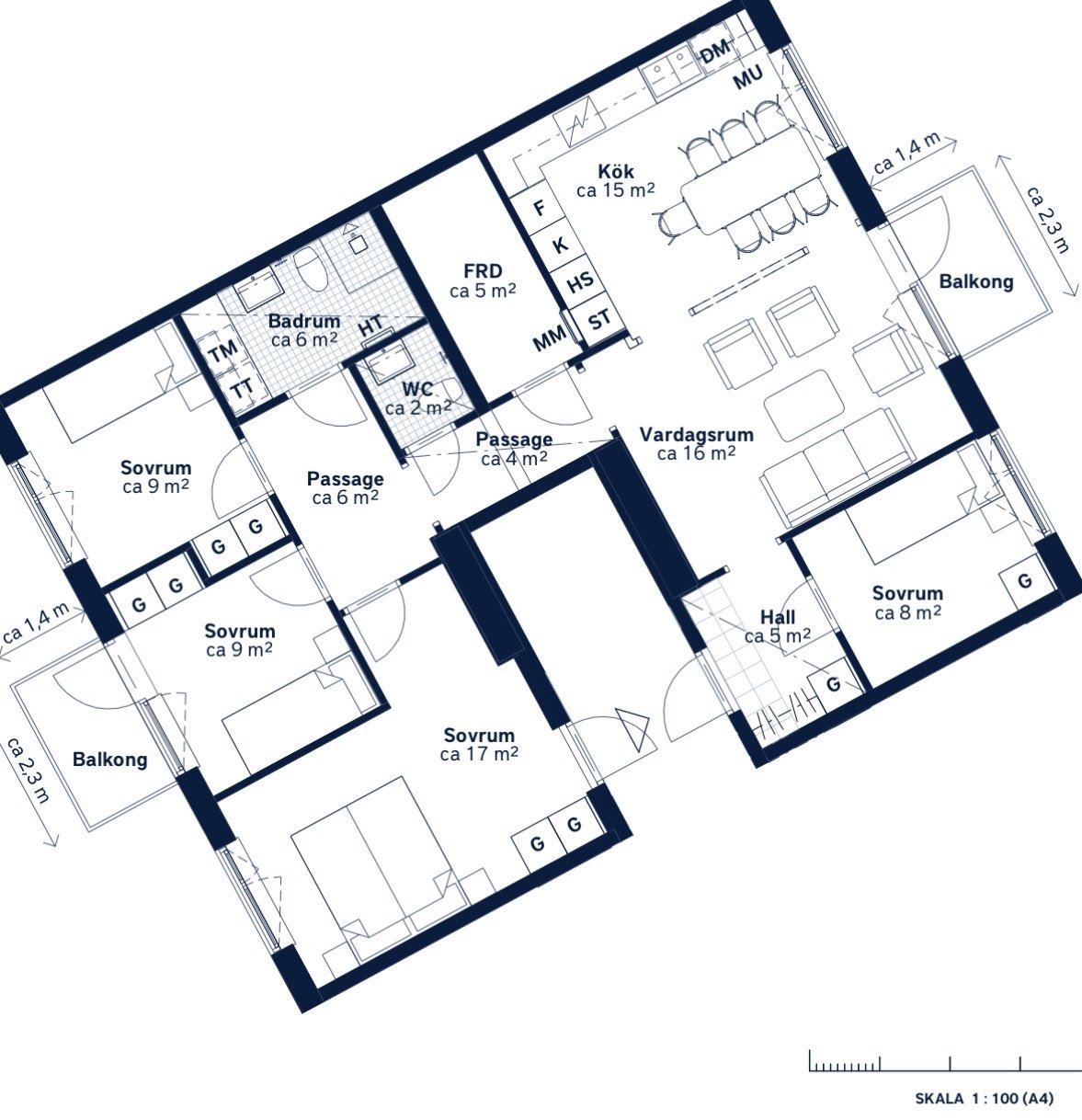 Lägenhet, 4 rooms, 100 sqm, Åkersberga