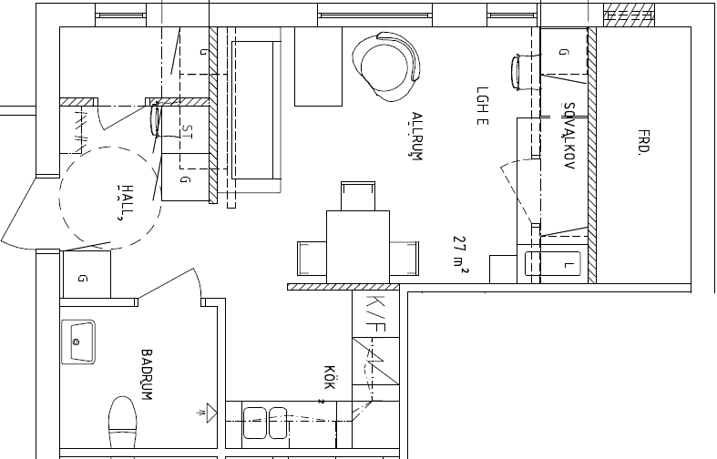 Lägenhet, 1 rooms, 30 sqm, Örnsköldsvik