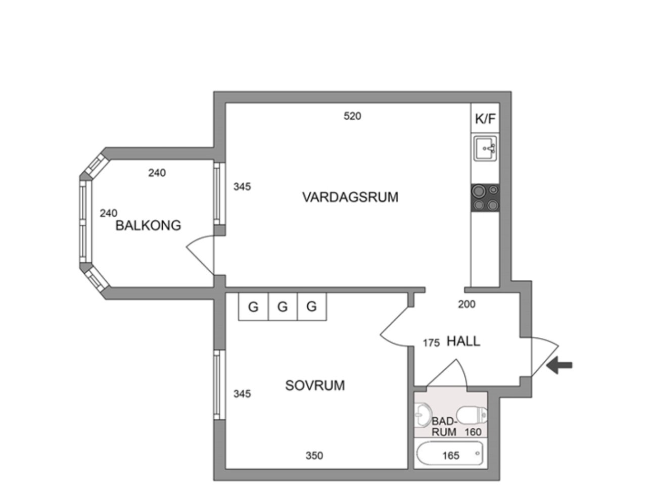 Lägenhet, 2 rooms, 37 sqm, Huddinge