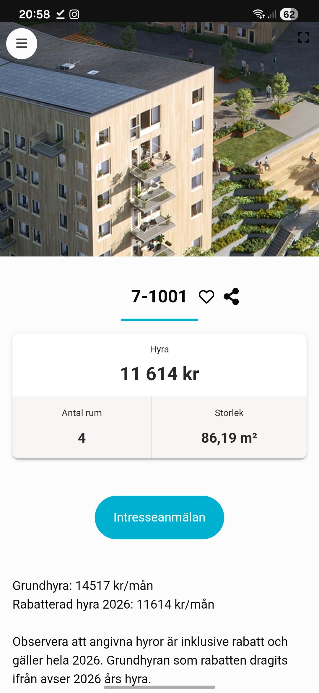 Lägenhet, 4 rum, 86 kvm, Borås