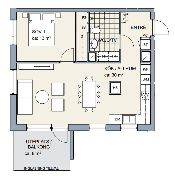 Lägenhet, 2 rooms, 54 sqm, Örebro