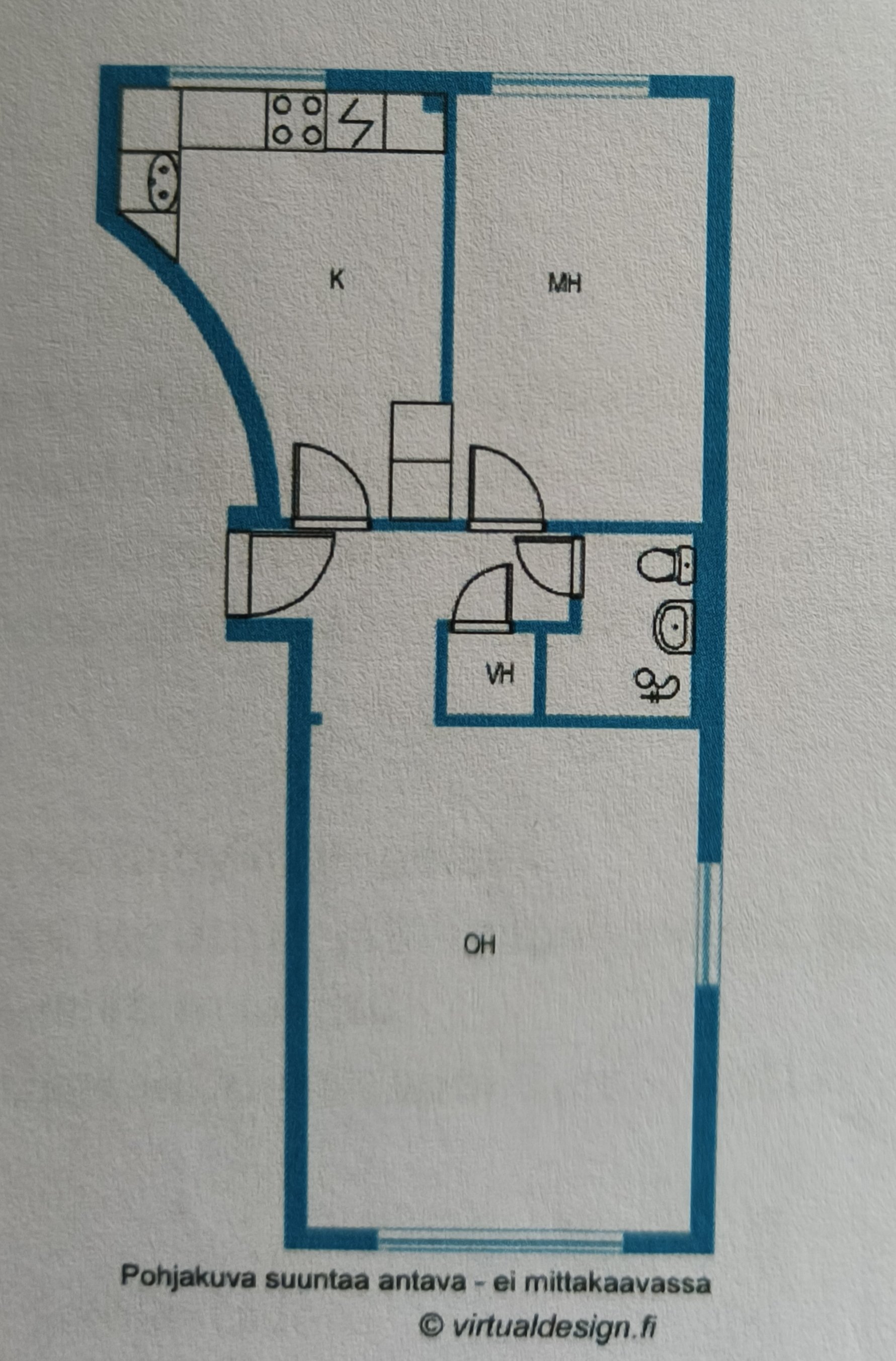 Valoisia kulma huoneisto hyvältä paikalta 4