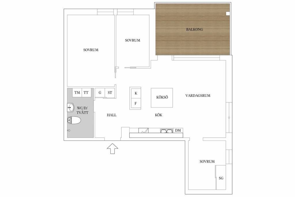 Lägenhet, 4 rooms, 74 sqm, Borås