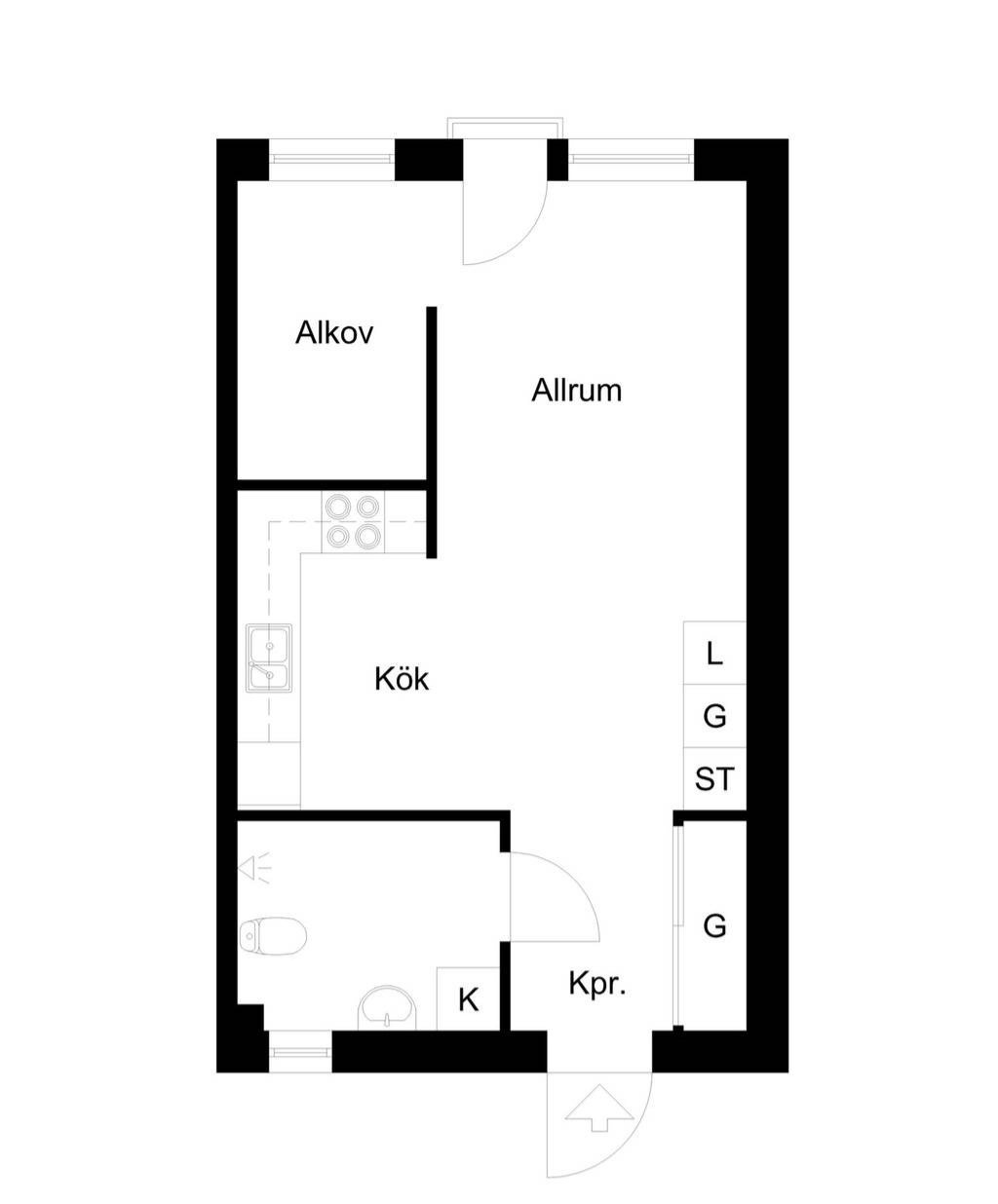 Lägenhet, 2 rooms, 40 sqm, Umeå
