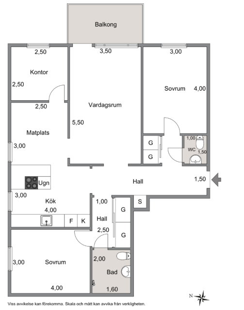 Lägenhet, 4 rooms, 89 sqm, Kumla