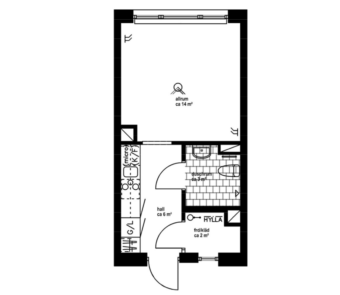 Lägenhet, 1 rooms, 27 sqm, Älvsjö
