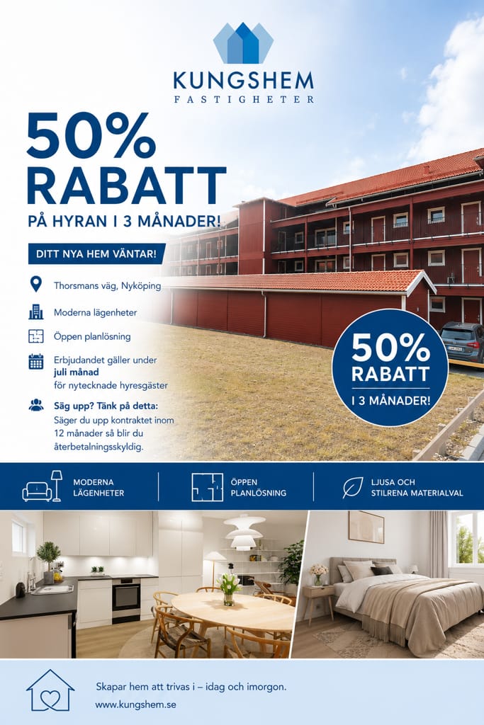 Lägenhet, 3 rooms, 80 sqm, Nyköping