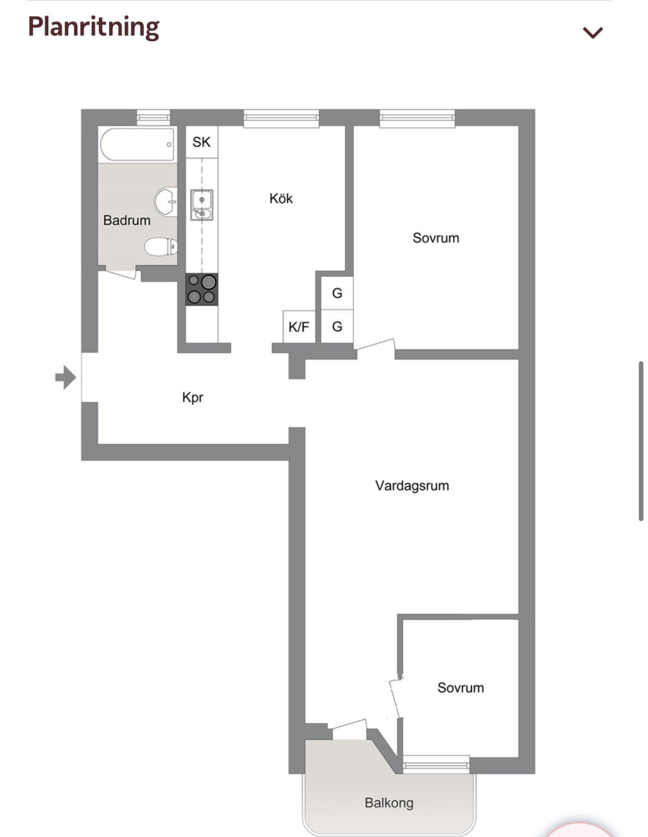 Lägenhet, 3 rooms, 60 sqm, Järfälla