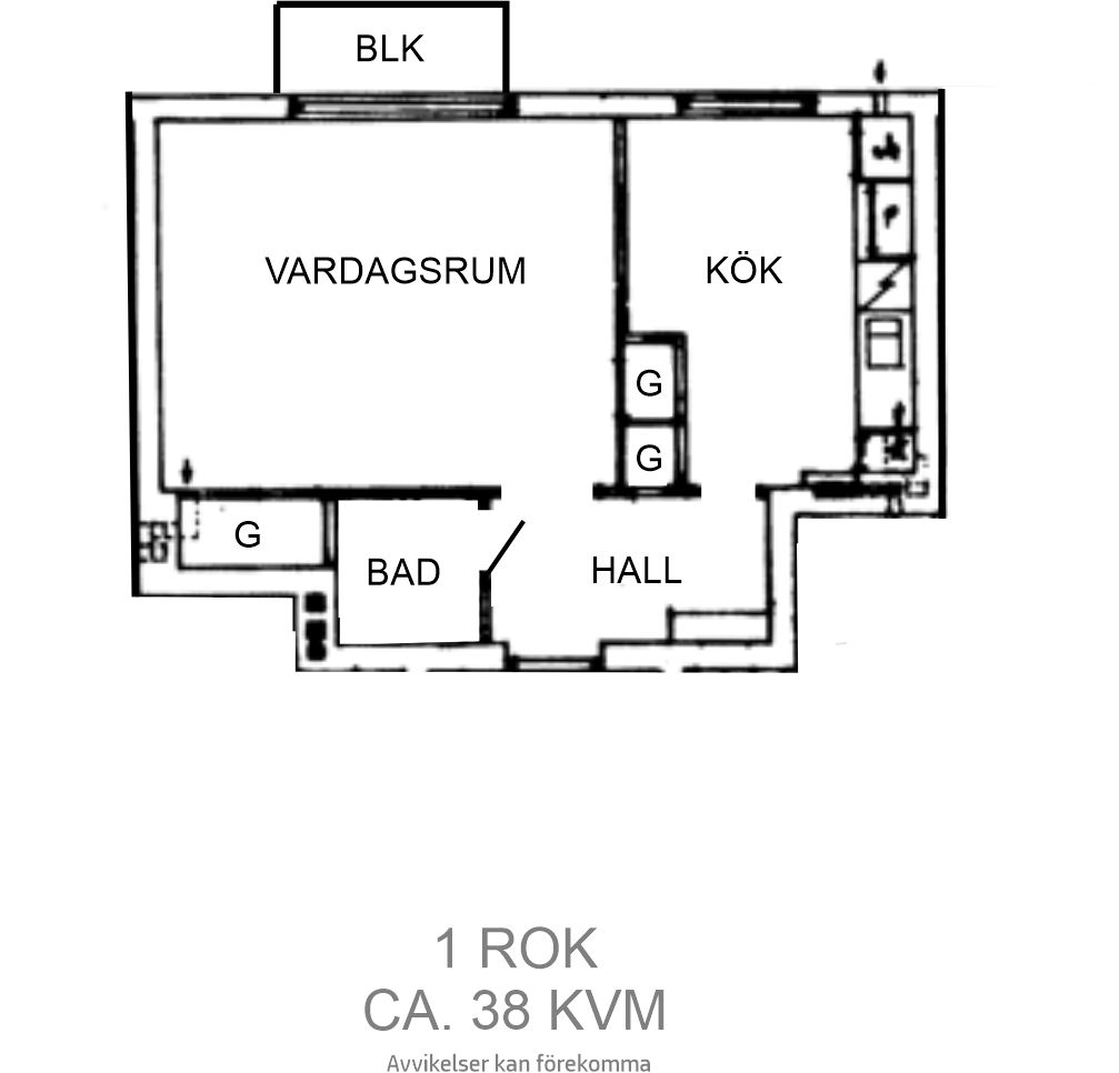 1 rok · 38 m² i Västerås – bild 2