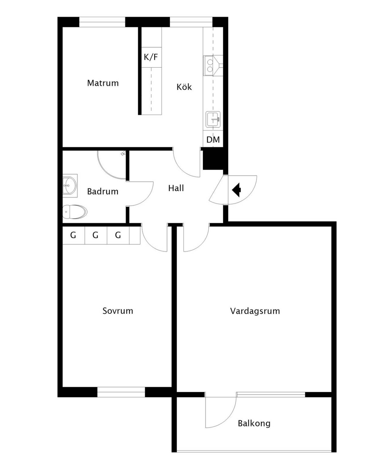 Lägenhet, 3 rooms, 58 sqm, Sollentuna