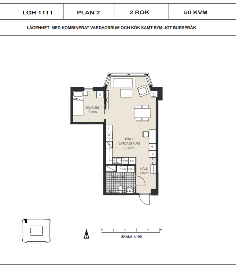 Lägenhet, 2 rooms, 50 sqm, Mariefred