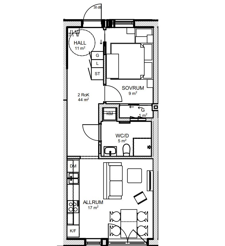 2 rok · 44 m² i Halmstad – bild 8