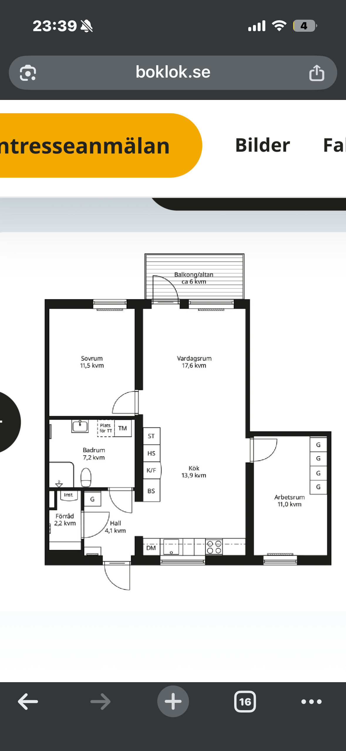 Lägenhet, 1 rooms, 15 sqm, Umeå