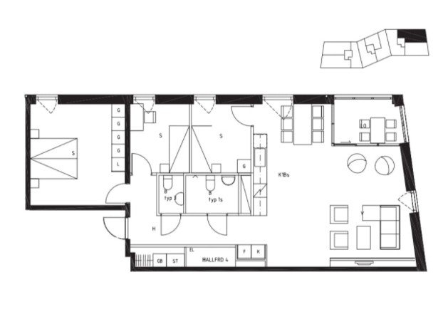 Lägenhet, 5 rum, 111 kvm, Bromma