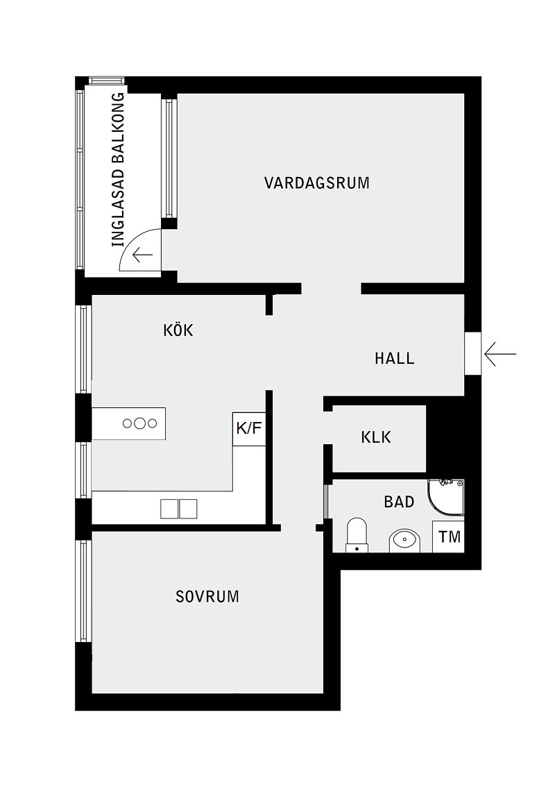 Lägenhet, 2 rum, 59 kvm, Solna