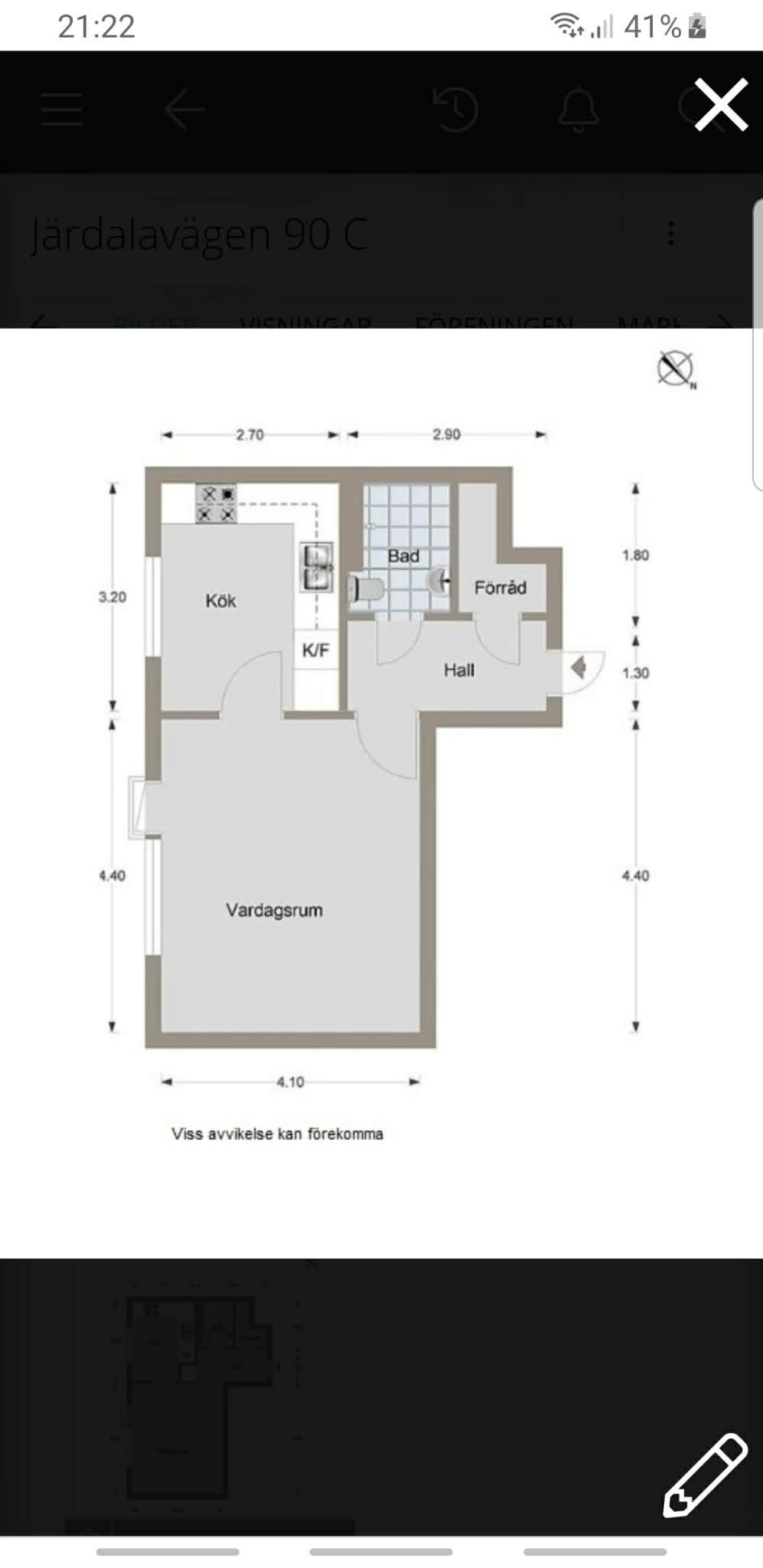 Lägenhet, 1 rum, 36 kvm, Linköping