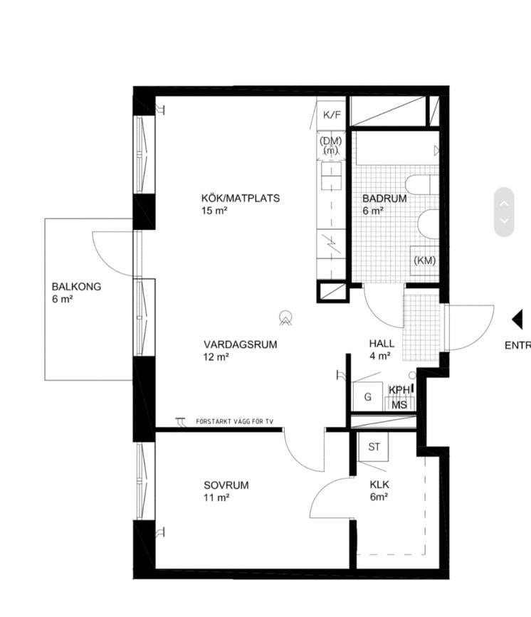 Lägenhet, 2 rooms, 54 sqm, Älvsjö