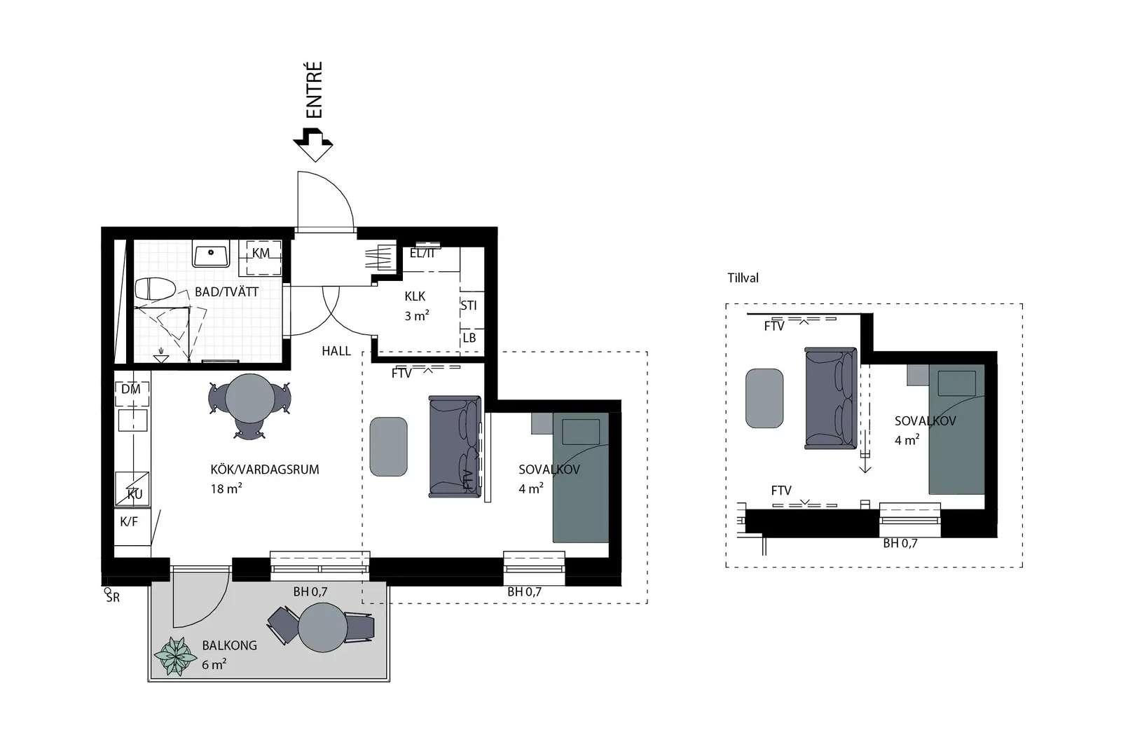 Lägenhet, 2 rooms, 35 sqm, Mölndal