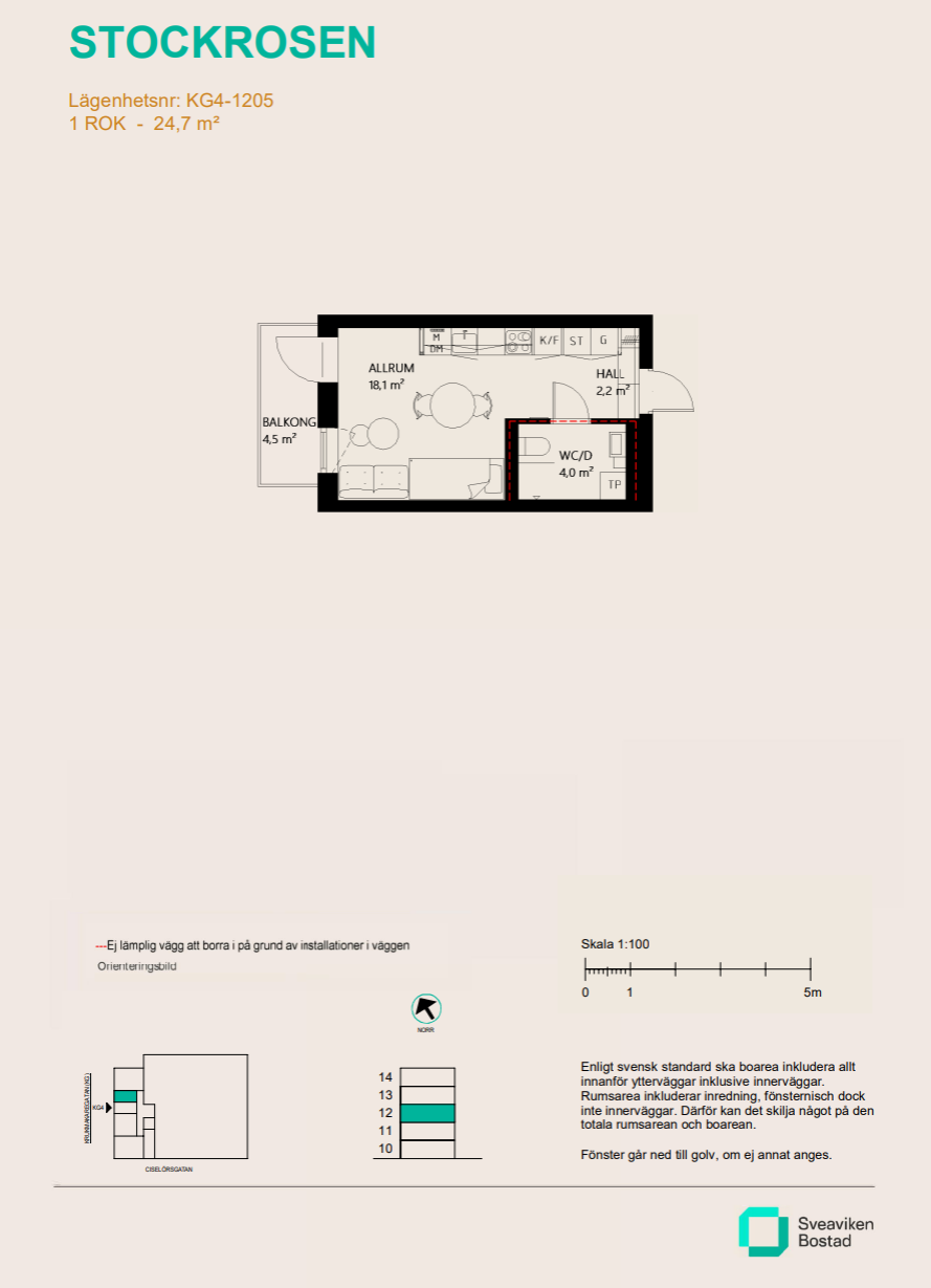 Lägenhet, 1 rooms, 24 sqm, Nyköping