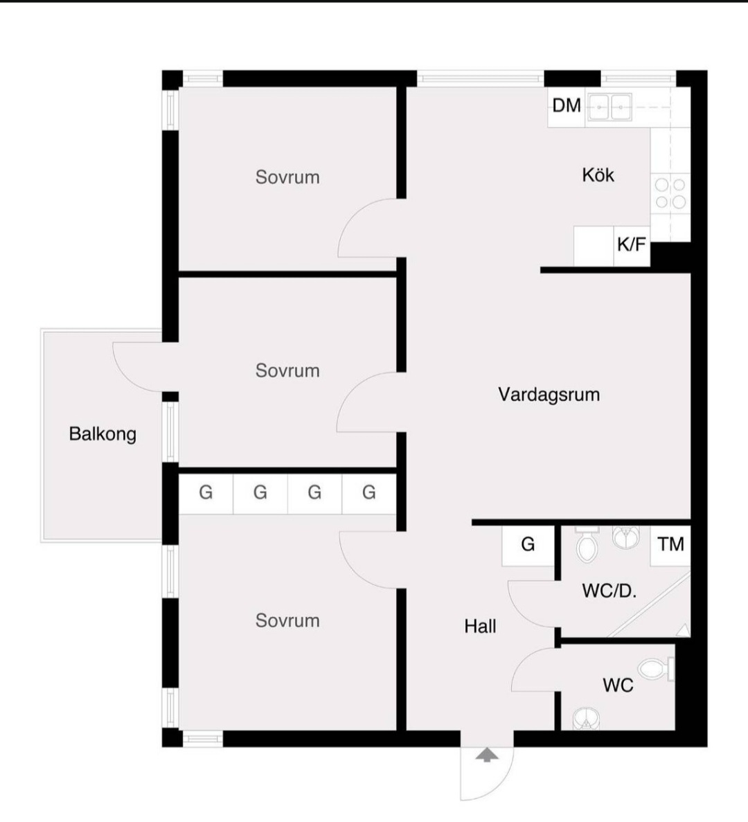 Lägenhet, 4 rooms, 80 sqm, Upplands Väsby