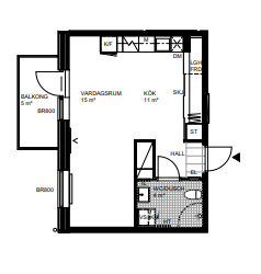 Lägenhet, 1 rooms, 35 sqm, Järfälla