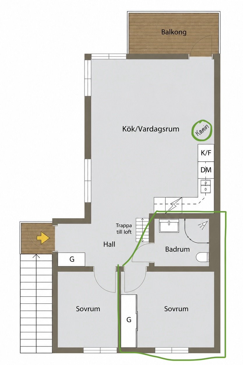 Lägenhet, 2 rooms, 58 sqm, Undersåker