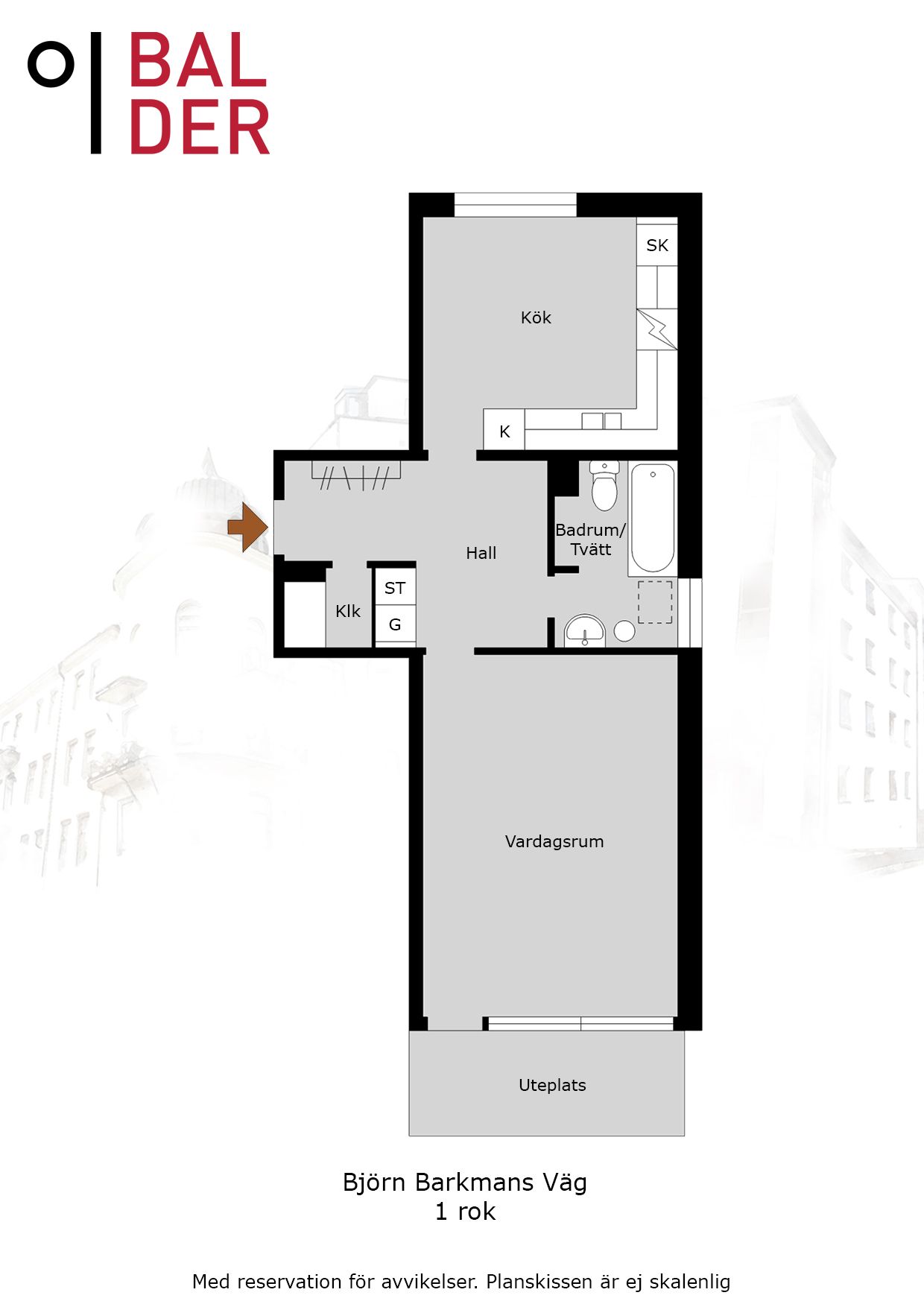 Lägenhet, 1 rooms, 49 sqm, Ösmo