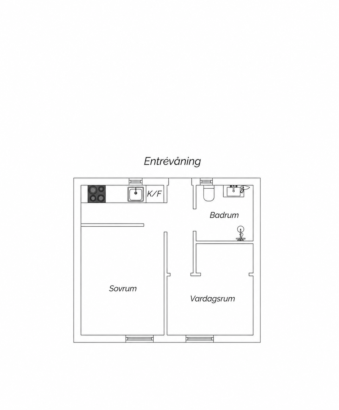 Lägenhet, 2 rooms, 50 sqm, Öjersjö