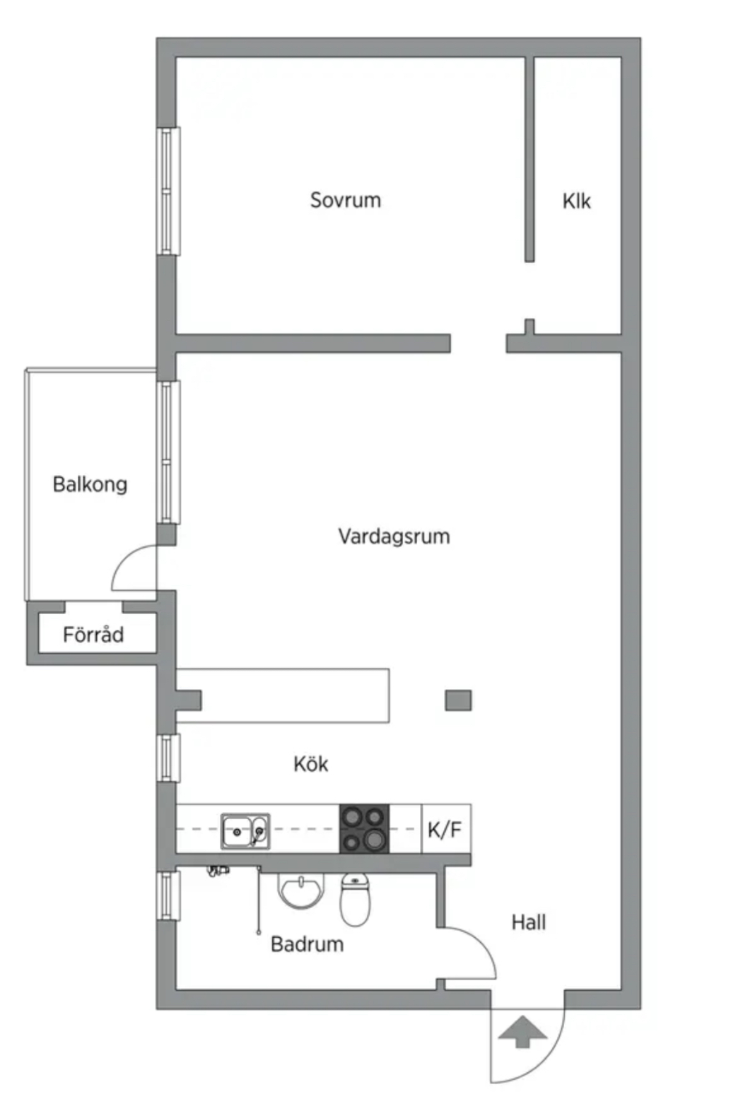 Lägenhet, 2 rooms, 45 sqm, Kista