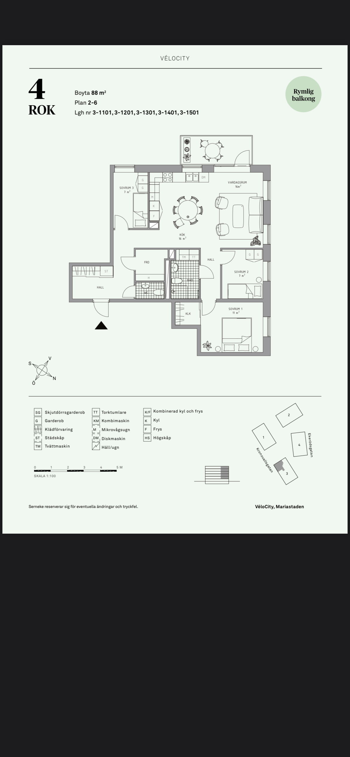 Lägenhet, 4 rooms, 88 sqm, Helsingborg