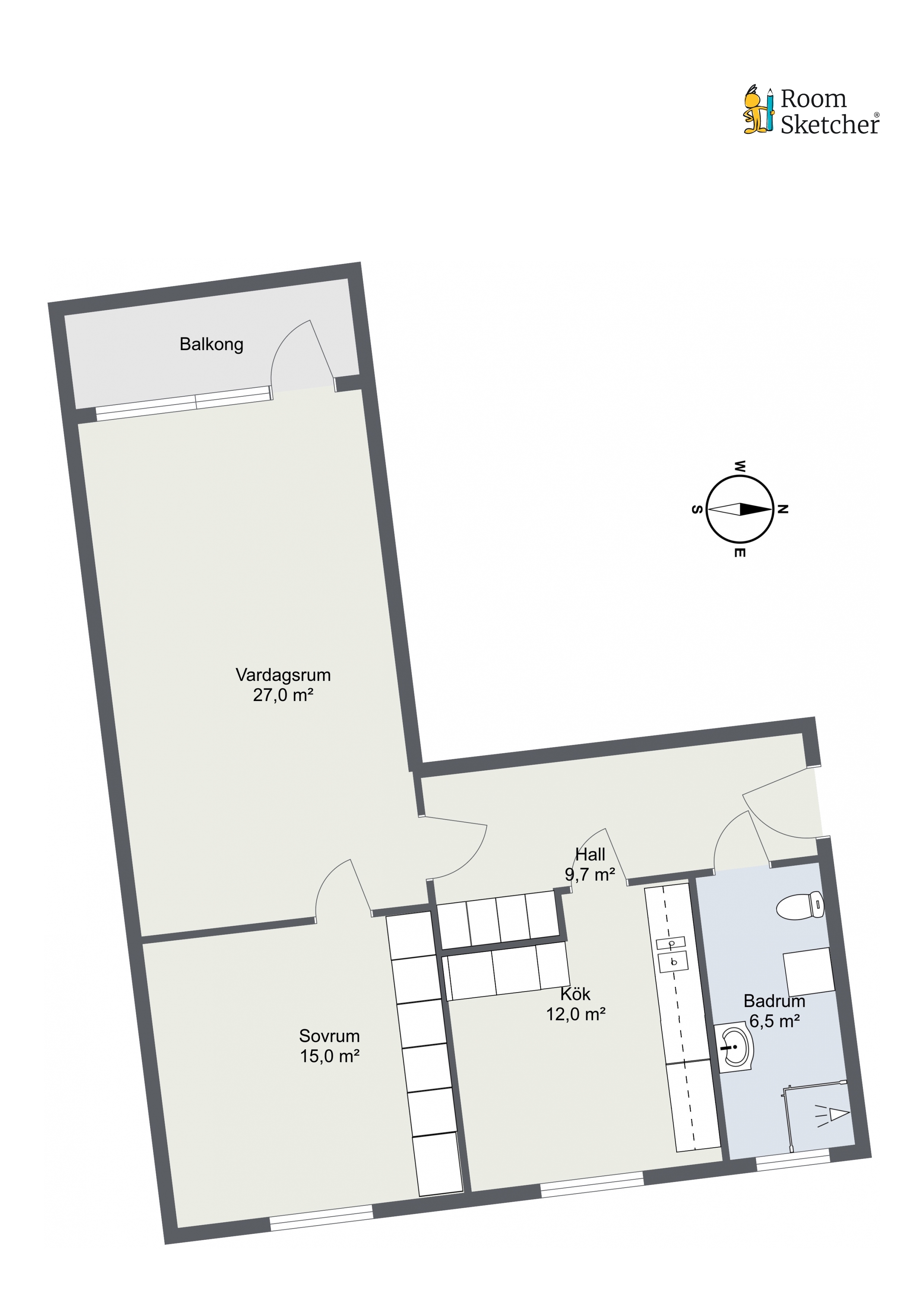 Lägenhet, 2 rooms, 72 sqm, Värnamo
