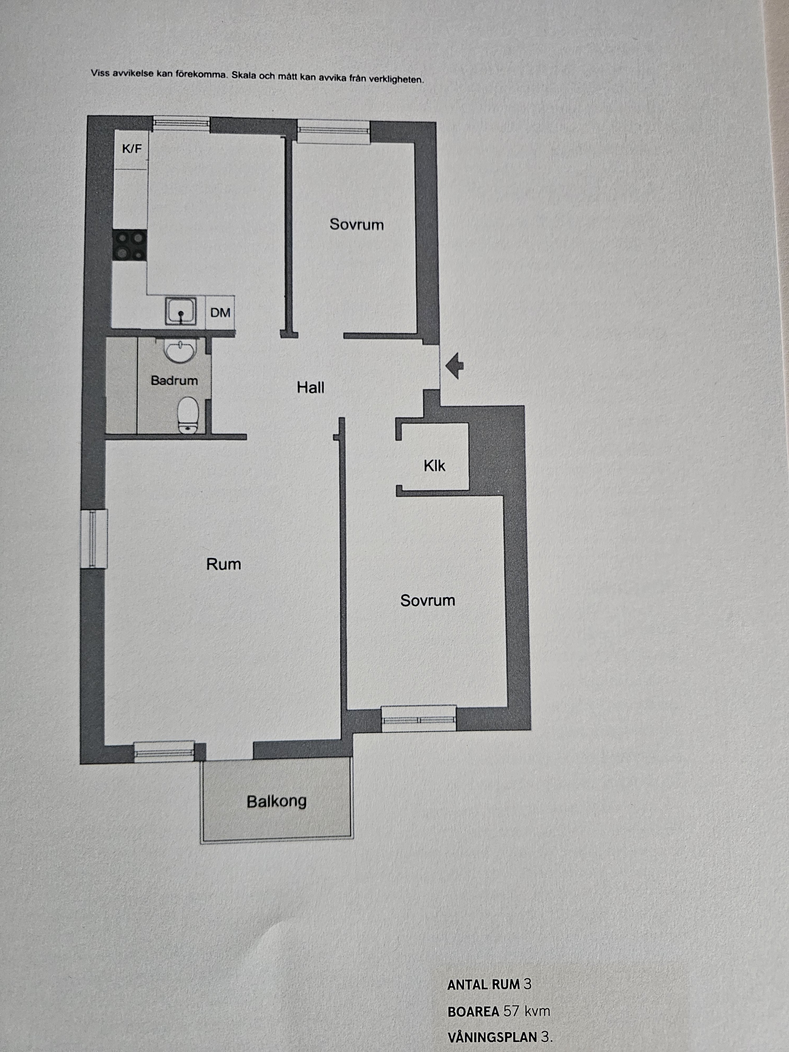 Lägenhet, 3 rooms, 57 sqm, Älvsjö