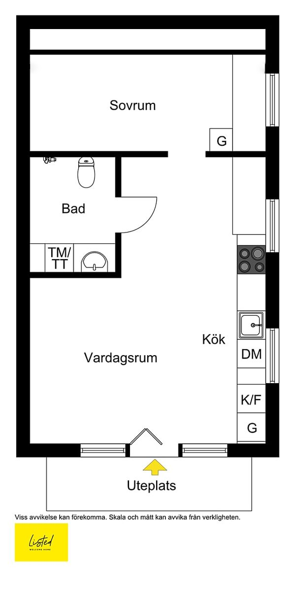 Lägenhet, 2 rum, 42 kvm, Solna