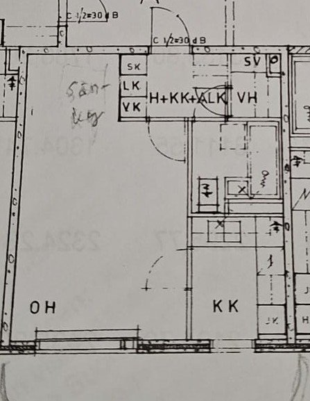 Tarjotaan vuokralle ylimmän kerroksen yksiö vaatehuoneella. 1