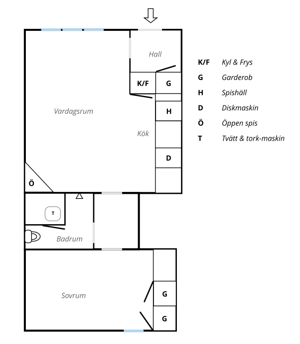 Lägenhet, 2 rooms, 60 sqm, Vällingby