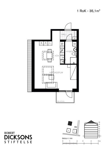 Lägenhet, 1 rooms, 35 sqm, Västra Frölunda
