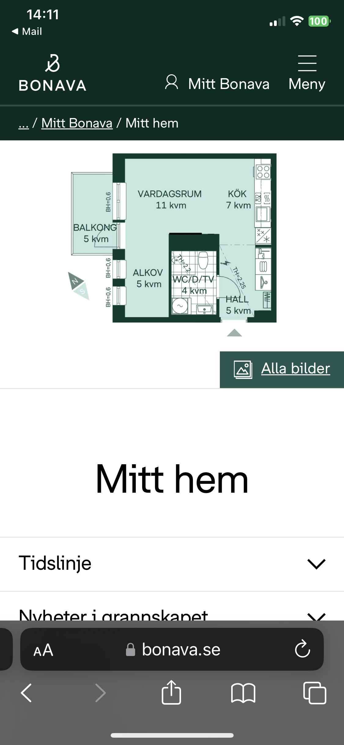 Lägenhet, 2 rum, 36 kvm, Göteborg
